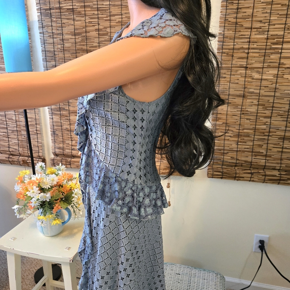 Anthropologie Sleeveless Lace Ruffle Dress - Picture 6 of 16